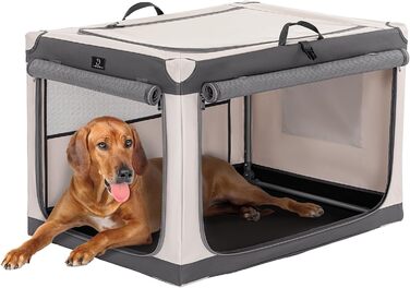 Транспортна переноска для собак великих порід, XXL, сіра. Зручна, портативна, з алюмінієвим каркасом. Ідеальна для перевезень в авто та дому.