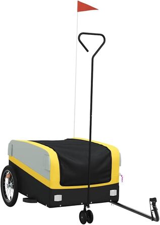 Причіп для собак, вантажний причіп для велосипеда, чорно-жовтий, 45 кг, для покупок, подорожей, велосипедних прогулянок