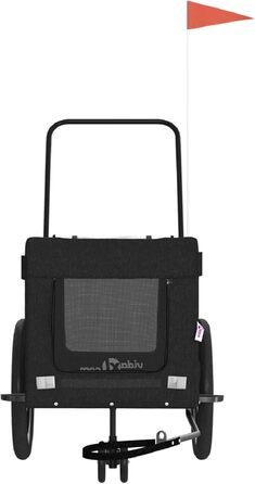 Фарм-причіп LAPOOH для собак чорного кольору, з оксфордської тканини та металу. Причіп для велосипеда, вантажний причіп, ручний візок, вантажний велосипедний причіп. Артикул: 93947