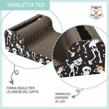 Екологічна кігтеточка з дзвоником: 2-в-1 для котів - 24x45x5 см (Teo)