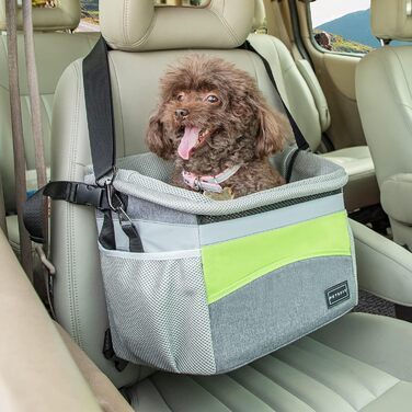 Транспортна сумка для собак та котів Petsfit: рюкзак, переноска, складана, сіра+зелена