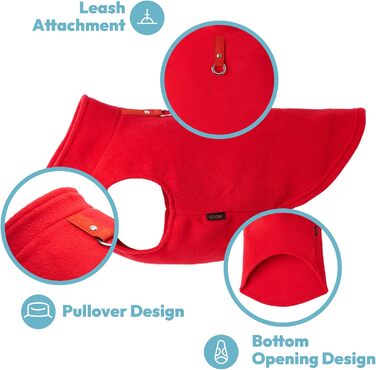 Тепла флісова жилетка для собак Gooby, рожева, розмір L з повідком, зимовий одяг для маленьких собак, хлопчиків та дівчаток