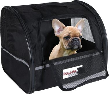 Транспортна сумка для собак H4L чорна 38x28x30 см - переноска, переносна сумка, бокс для собак