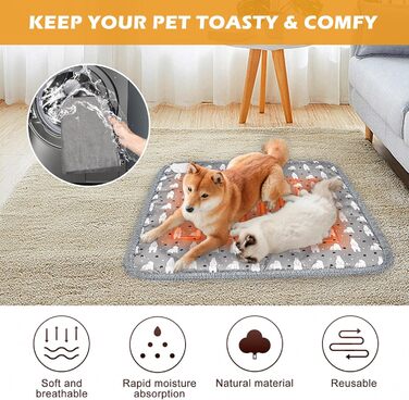 Грілка для котів та собак, килимок з підігрівом, 45 x 45 см, регулювання температури та таймер