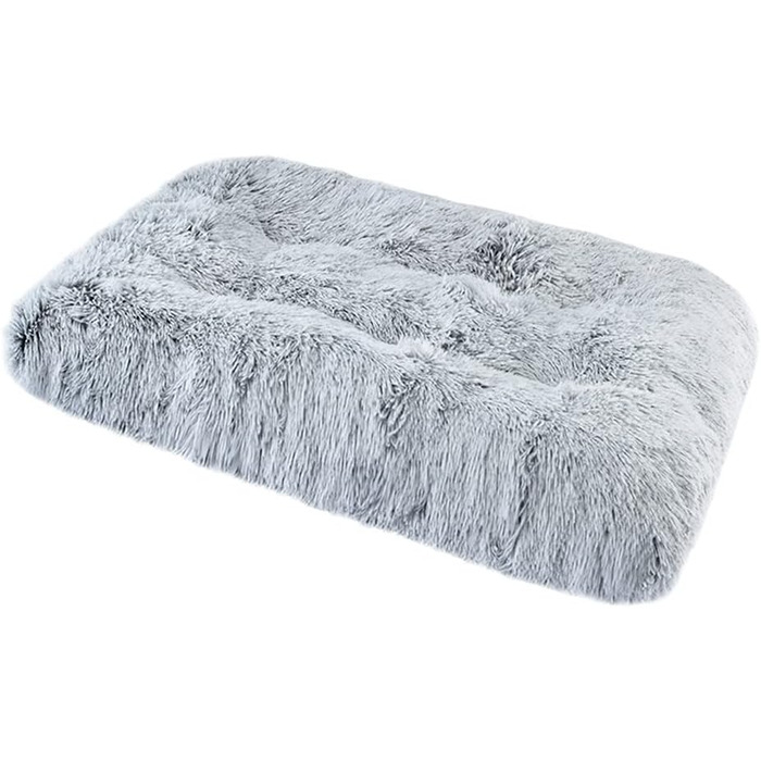 М'яке ліжко для собак у вигляді квадрата - зручне та тепле спальне місце для домашніх улюбленців. Підходить для собак середніх порід. Легко миється. Розмір: 65x48 см, колір сірий.