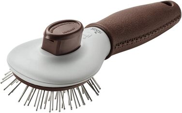 HUNTER SPA щітка для грумінгу самоочисна, для собак, 22,5 x 8,0 см, L, сіра / коричнева (19 см)