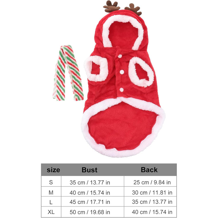 Костюм для собаки/кішки Холібанна, Різдвяний олень, тепла жилетка для зими (L)
