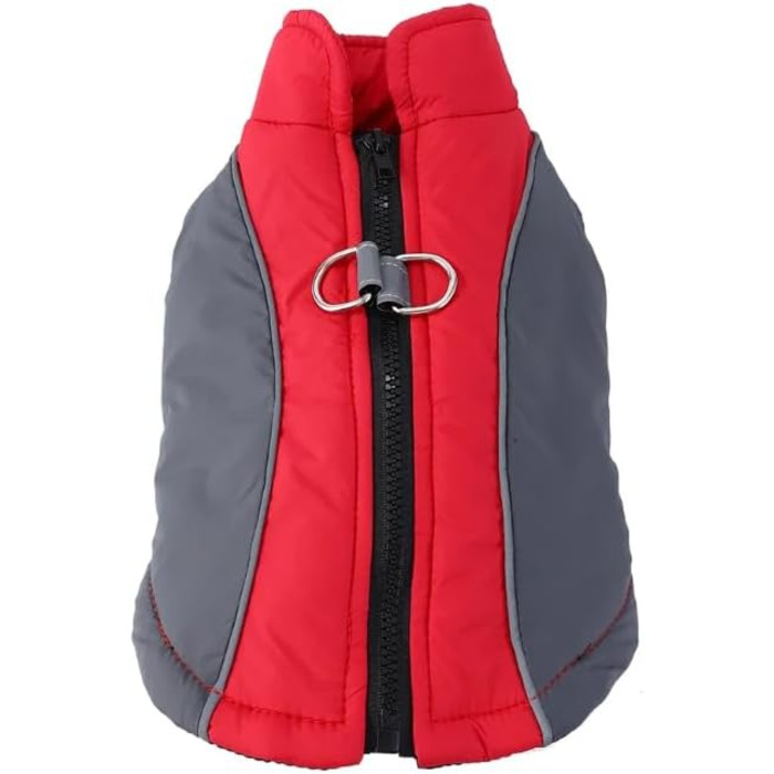 Водонепроникна тепла куртка для собак Antel, червона, розмір S, з D-порогом