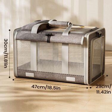 Транспортна переноска для собак та котів | Переноска для тварин | Сіра переноска для вигулу та подорожей