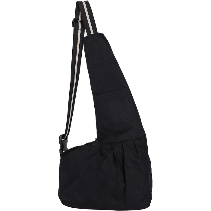 Сумка-слінг для собак маленьких порід, чорна (M) - переноска для тварин, регульована, з кишенею