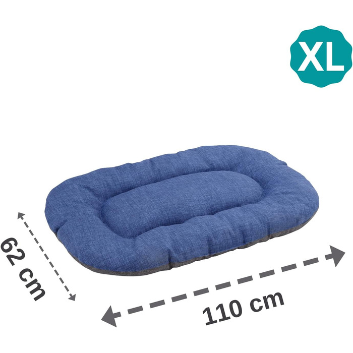 Килимок для собак та котів Baroni Hoe, 47x70x8 см - Doubleface (Сірий та блакитний, XL)