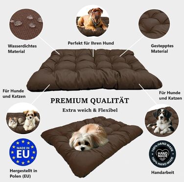 Килимок для собак King Dog: водовідштовхуючий, XL (120x80 см), 10 см, для великих та середніх собак, коричневий