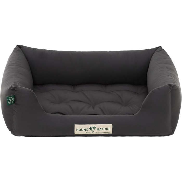 Ортопедичне ліжко для собак HOUND & NATURE Zermatt, корзина для собак середніх порід з високим бортиком, м'яке собаче ліжко з подушкою, яку можна прати (M - 95x70 см, S | 75x60 см, сірий)
