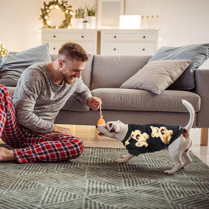 Теплий зимовий халат для собак Galatée, флісовий пуловер для маленьких та середніх собак (XL, чорний)