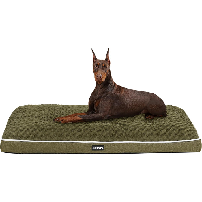 Ортопедичний лежак для собак, двоярусний килимок для собак, зручний лежак для собак, знімний кошик для собак, 90 см для маленьких та середніх собак (120 x 74 x 12 см, оливковий)