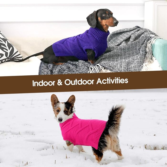 Пуловер для собак середніх порід Queenmore, м'який та теплий, фіолетовий, розмір M