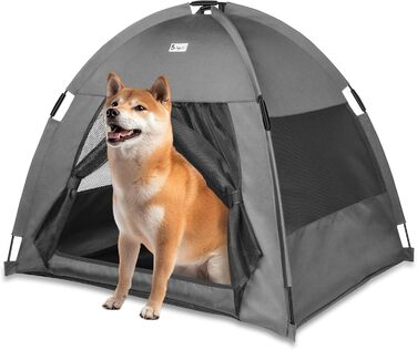 Зручне ліжко-будиночок для собак та котів Babyezz, сіре, L