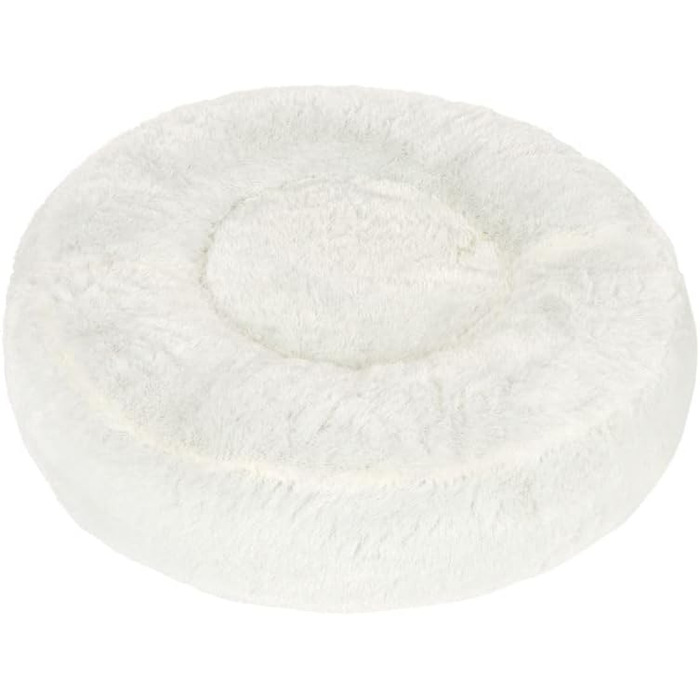 Крісло-лежанка для собак Zooplus Flocke | з в'язкоеластичними кульками | м'яке та зручне | гніздечко для собак | з блискавкою, можна прати | білий колір (діаметр: 90см x висота: 20см)
