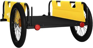 Причіп для велосипеда VidaXL, вантажний, жовтий, 135 x 68 x 37 см