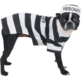 Костюм для собаки 'Prison Pooch', розмір XX-Large (XXL), обхват шиї 10 дюймів, обхват грудей 16 дюймів, довжина спини 12 дюймів