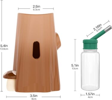 Поїлка для хом'яків Bucatstate зі стійкою, 120 мл, не протікає, аксесуар для гризунів (коричнева)