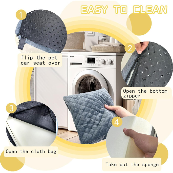 Автокрісло для собак: безпечне та зручне, велике, сірого кольору. Розбірне, для маленьких та середніх собак