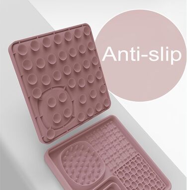 Силіконовий килимок для ласощів для собак та котів AODALIY (без BPA) з великим присоском. Зелений та рожевий.