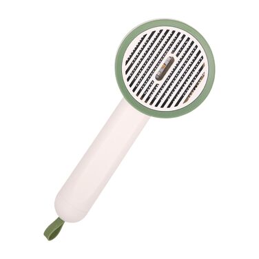 Зубна щітка для тварин | Гребінець для видалення шерсті цуценят | Ергономічна щітка для грумінгу з функцією UV, кнопкою розблокування для щоденного догляду за шерстю тварин, зелений (білий)