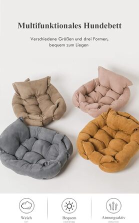 Кругле ліжко для собак Freyamy: м'яке, зрізне, для собак середніх та малих порід, рожеве (78/38x62/35x13 см)