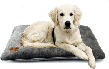 М'який лежак для собак середнього розміру, велюрова подушка для собак, 90x60 см, сірий колір