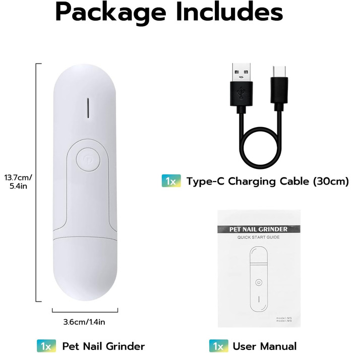 Електричний точило для собачих кігтів Mcbazel – бездротовий тример для собак великих, середніх та малих порід