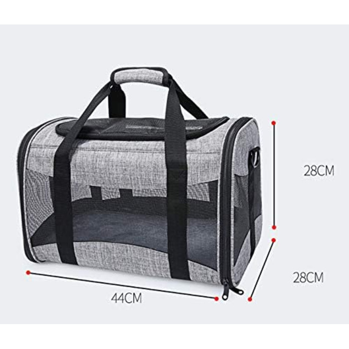 Транспортна переноска для котів та собак, складана, з м'якою підстилкою та плечовим ременем