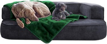 Tierlando® Деко для собак Lilly: М'яка, затишна плюшева ковдра для домашніх тварин, цуценят та котів | Темно-зелений, XXL (150x100 см)