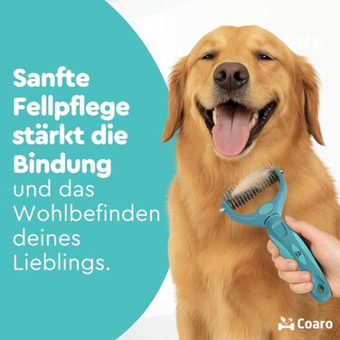 Підшерстова щітка для собак та котів з двосторонніми лезами для легкого догляду за шерстю – неслизька ручка для надійного захвату – професійна щітка для видалення підшерстка