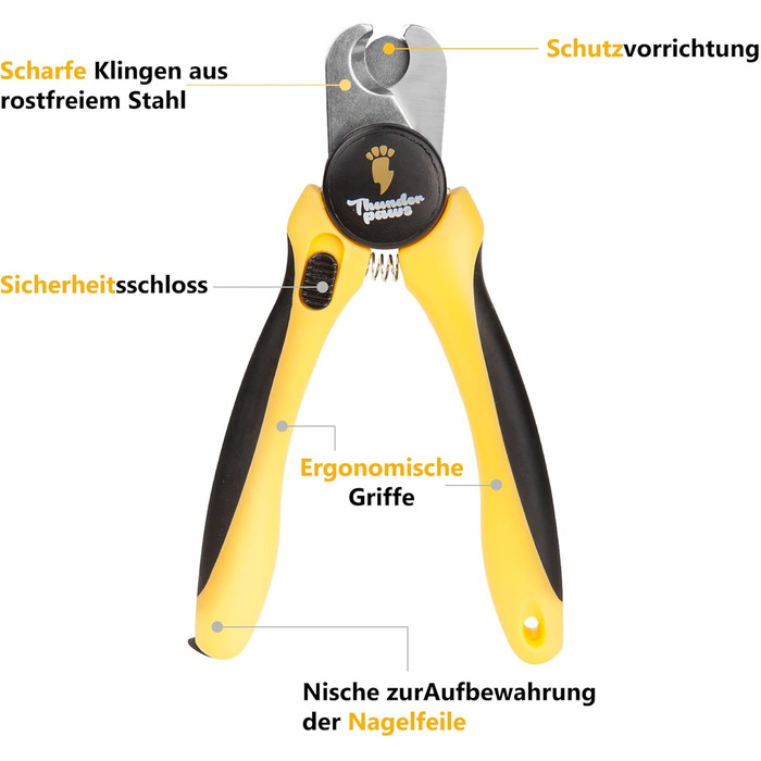 Професійна ножиця для догляду за кігтями собак Thunderpaws з захистом, замком безпеки та пилочкою (середній-великий, зелений)