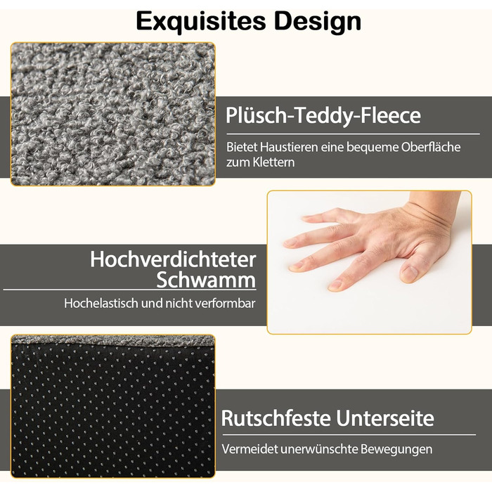 Сходинки для собак Costway - 4 сходинки, з антиковзким покриттям, для собак та котів, сірі