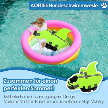 Світлодіодна рятувальна жилетка для собак AOFITEE Hai, XS-M, зелена