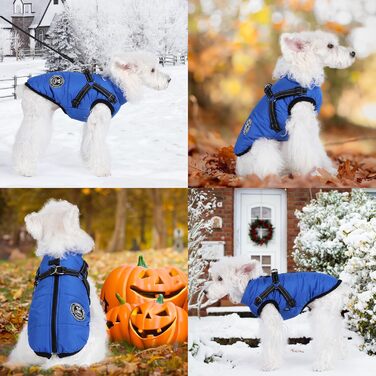 Зимовий теплий одяг для собак: куртка, жилетка, плащ. Водонепроникний одяг для маленьких, середніх та великих собак. Зелений (4XL, блакитний)