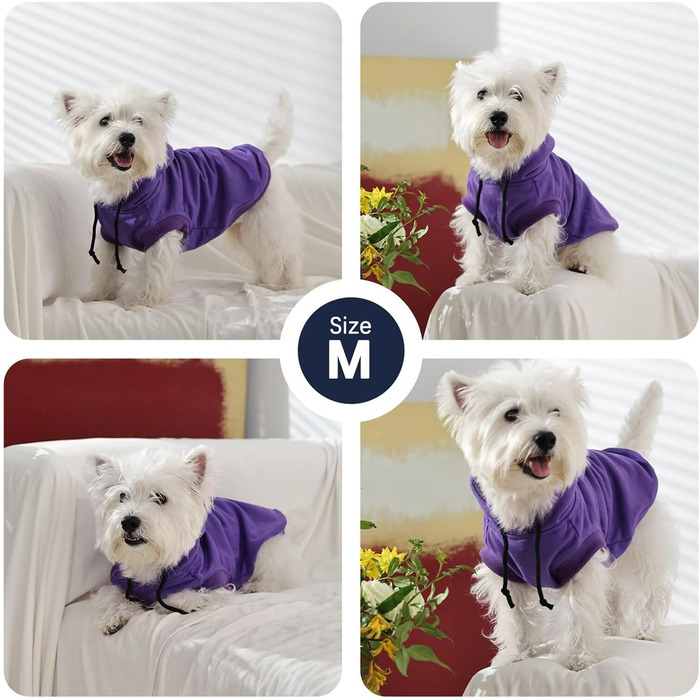 Світшот для собак IECOii з капюшоном, розміри M-4XL, фіолетовий