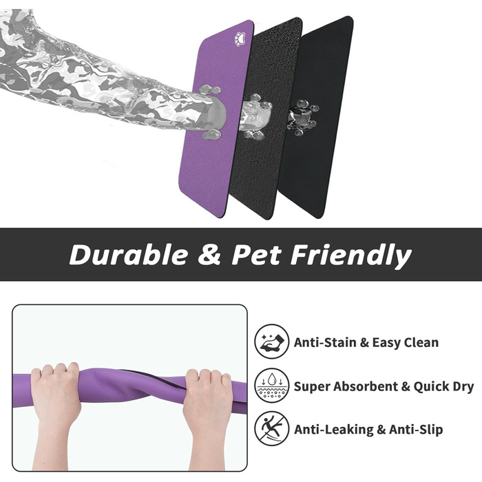 Килимок для годування домашніх тварин HotLive: вбираючий, для собак та котів, фіолетовий, 12'x19'