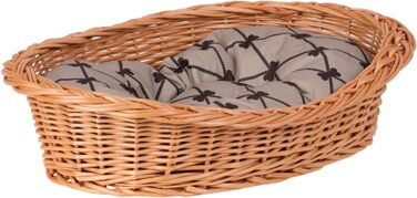Корзина для тварин з ротангу, 40x30 см, бежева - ліжко для собак та котів