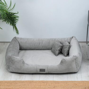 Ортопедичний лежак для собак Candy, великий, середній, малий - м'який лежак для собак, килимок для собак з плюшу - неслизький, м'який, довговічний, зносостійкий, міцний (XXL+|130x100см, Сірий). XXL+|130x100см Сірий