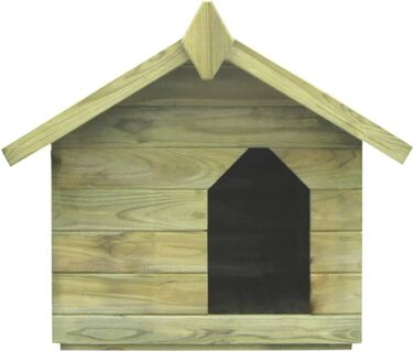 vidaXL Будка для собаки з імпрегнованої сосни, дах, 75x78x65 см