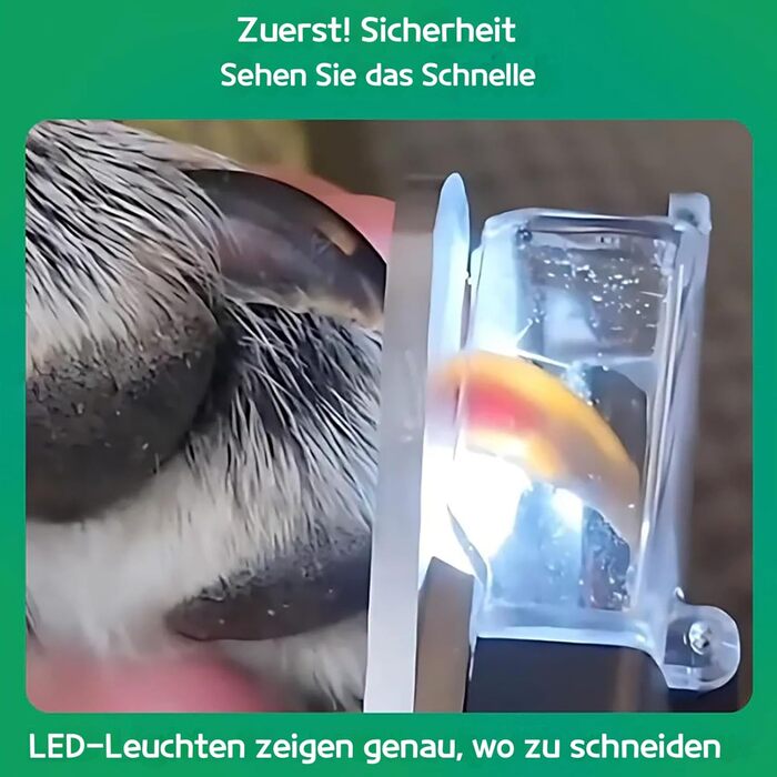 Триммер для обрізання нігтів домашніх тварин, LED, 2-в-1 (обрізання та шліфування), безшумний, білий