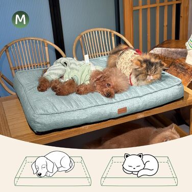 Килимок для собак Pettidot 70x55 см, зелений, знімний чохол, лежанка для собак середніх та маленьких порід