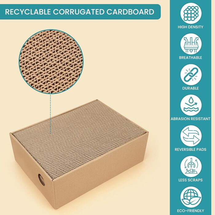 Кігтеточки Belle Vous з картонної коробки (5 шт.) 24 x 33 см - Змінні картонні килимки для котів