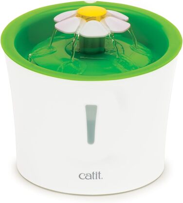 Фонтан для котів Catit Flower, 3 л, білий/зелений, поїлка для домашніх тварин