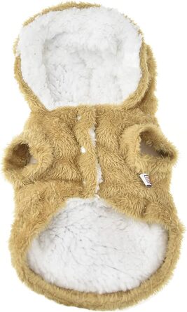 Костюм для собак MuYaoPet на Хелловін: костюм єнота-собаки з теплого флісу, теплий зимовий одяг для маленьких, середніх та великих собак (колір: коричневий, розмір: M)