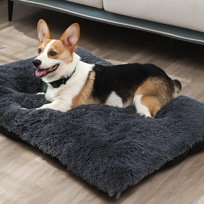 М'яке ліжко для собак та котів Rectangular, великий розмір, 65x50 см, колір кавовий