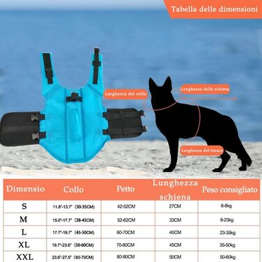 Жилет рятувальний для собак, Paddelvogel, великий розмір XXL, блакитний, з регулюванням